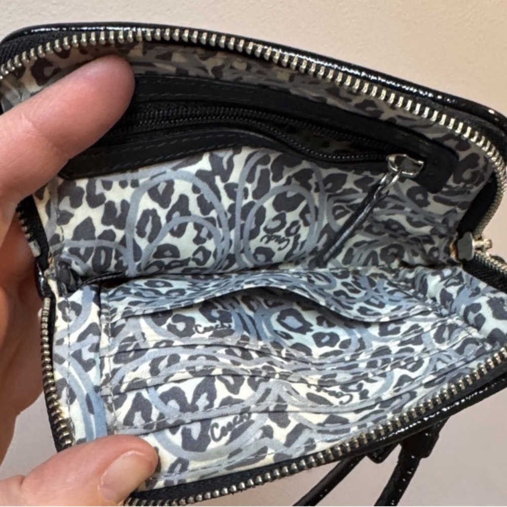 Coach Black Poppy Patent Leather Wristlet - Picture 8 of 10